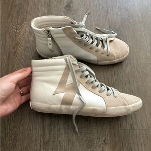 Leather & Suede High-Top Sneakers